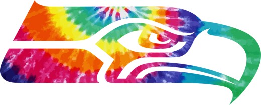 Seattle Seahawks rainbow spiral tie-dye logo vinyl decal